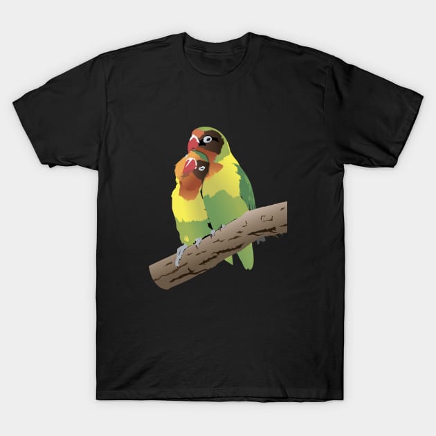 Fischer's Lovebirds Parrots T-Shirt by NorseTech